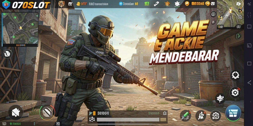 Tampilan gameplay intens pada 070SLOT dengan aksi tembak-menembak yang mendebarkan.