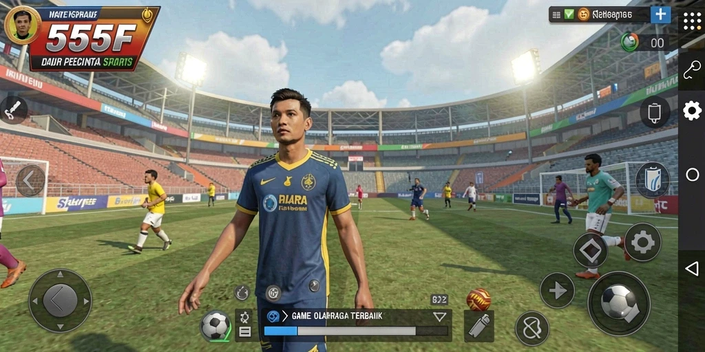 Tampilan menakjubkan dari gameplay 555F yang penuh aksi olahraga.