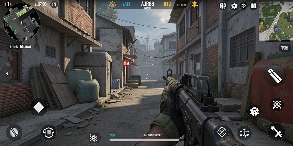 Tampilan gameplay mendebarkan di AJR88, penuh aksi dan strategi.