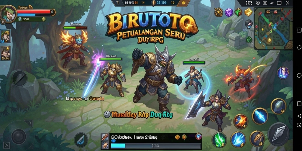 Tampilan gameplay RPG BIRUTOTO yang menarik dan penuh aksi.