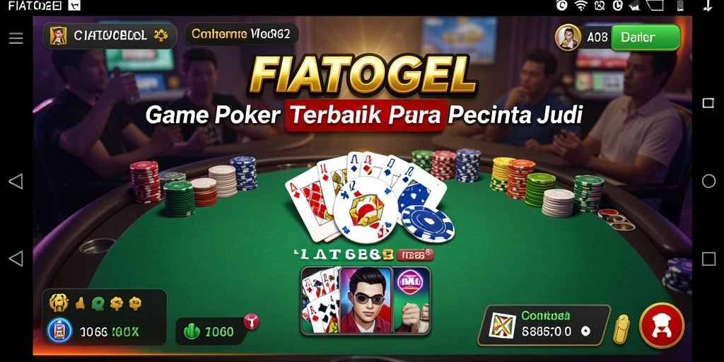 Tampilan screenshot utama FIATOGEL dengan gameplay Poker yang mendebarkan.
