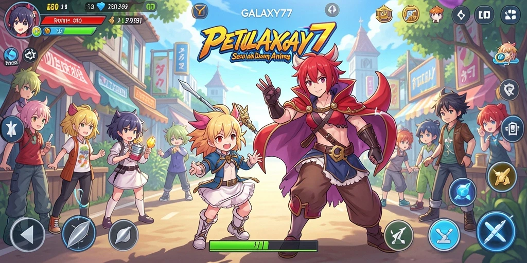 Tampilan gameplay seru di GALAXY77 dengan karakter anime.