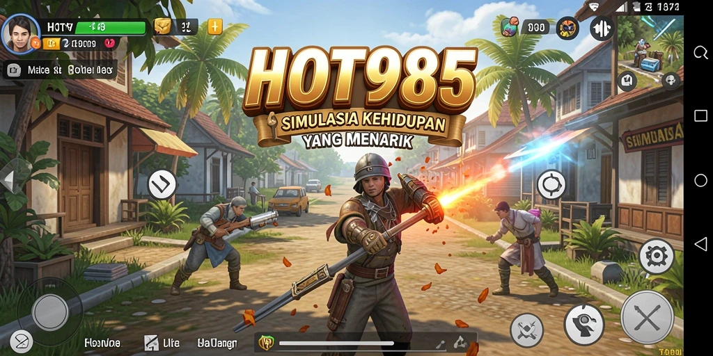 Tampilan gameplay HOT985 yang menampilkan interaksi karakter dalam dunia simulasi.