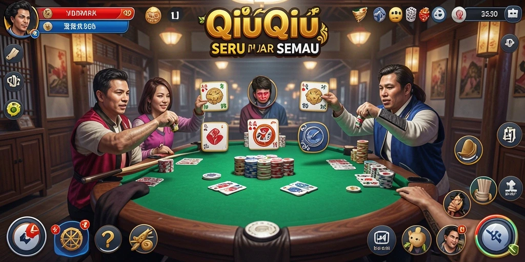 Screenshot gameplay dari permainan QiuQiu IDRRP yang seru.