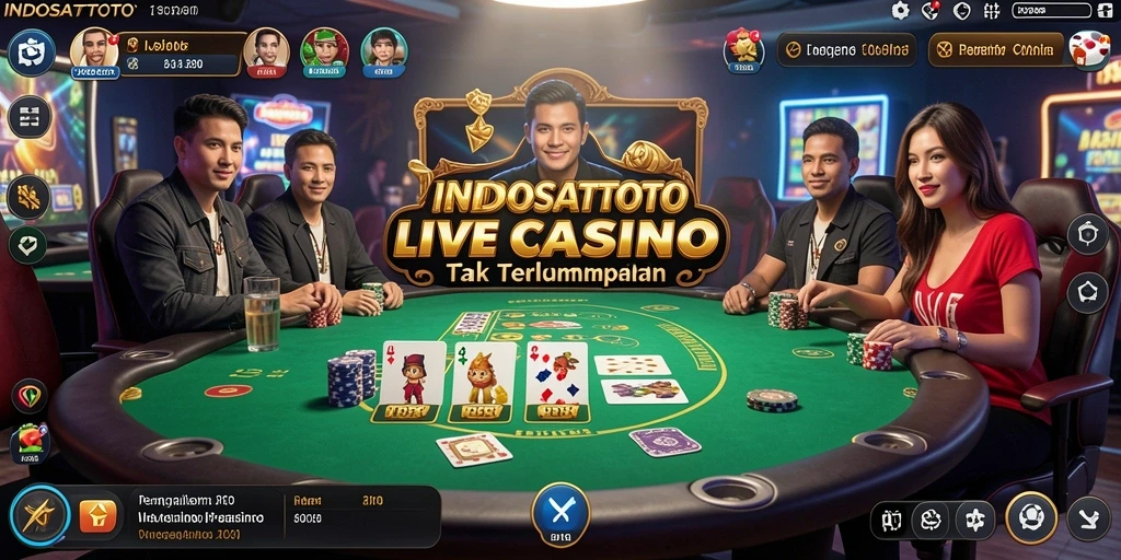 Tampilan menarik gameplay Live Casino INDOSATTOTO yang memukau.
