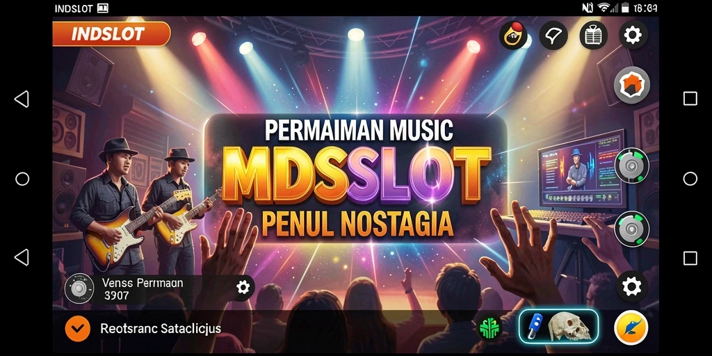 Tampilan gameplay INDSLOT dengan warna-warna cerah dan grafis menarik.