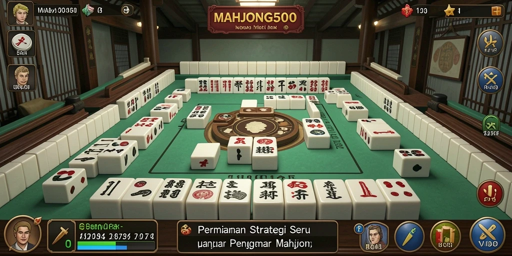 Tampilan gameplay strategi yang menarik di MAHJONG500.