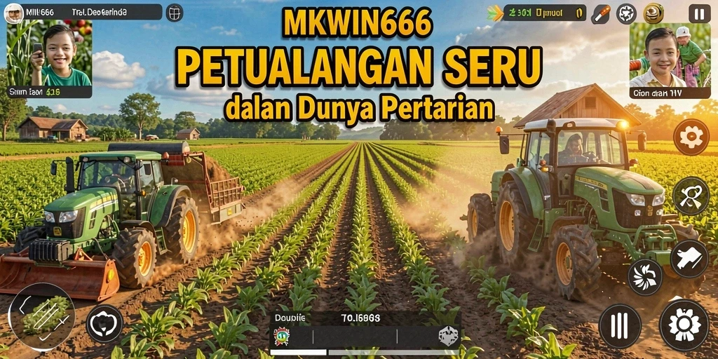 Screenshot gameplay <strong>MKWIN666</strong> menunjukkan aktivitas bertani yang seru dan penuh warna.