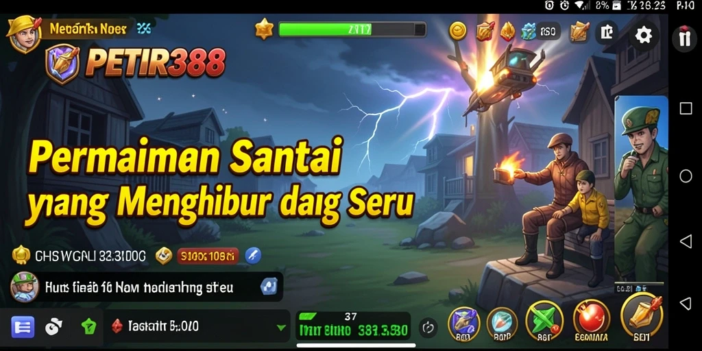 Tampilan gameplay santai yang menenangkan di PETIR388.