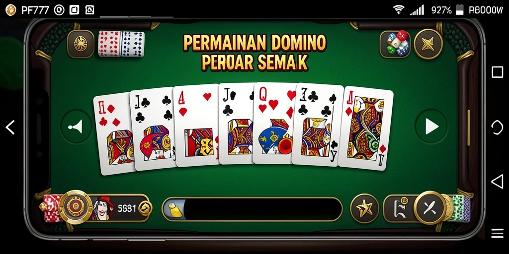 Tangkapan layar utama menunjukkan alur permainan domino yang seru.
