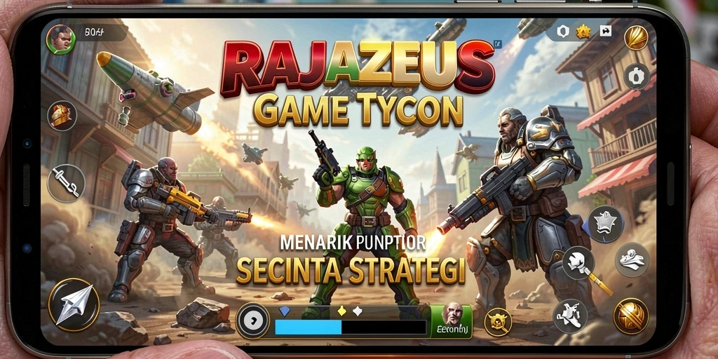 Screenshot RAJAZEUS menampilkan gameplay seru dalam pengelolaan bisnis Tycoon.