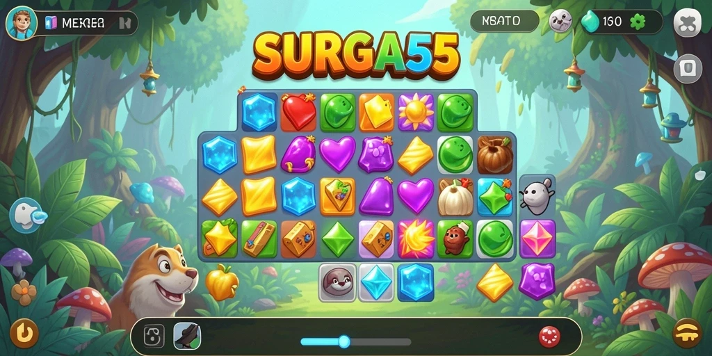 Gameplay SURGA55 yang penuh warna dan menyenangkan.