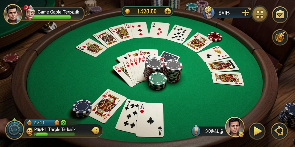 Screenshot gameplay SVIP1 yang menampilkan aksi seru permainan Gaple.