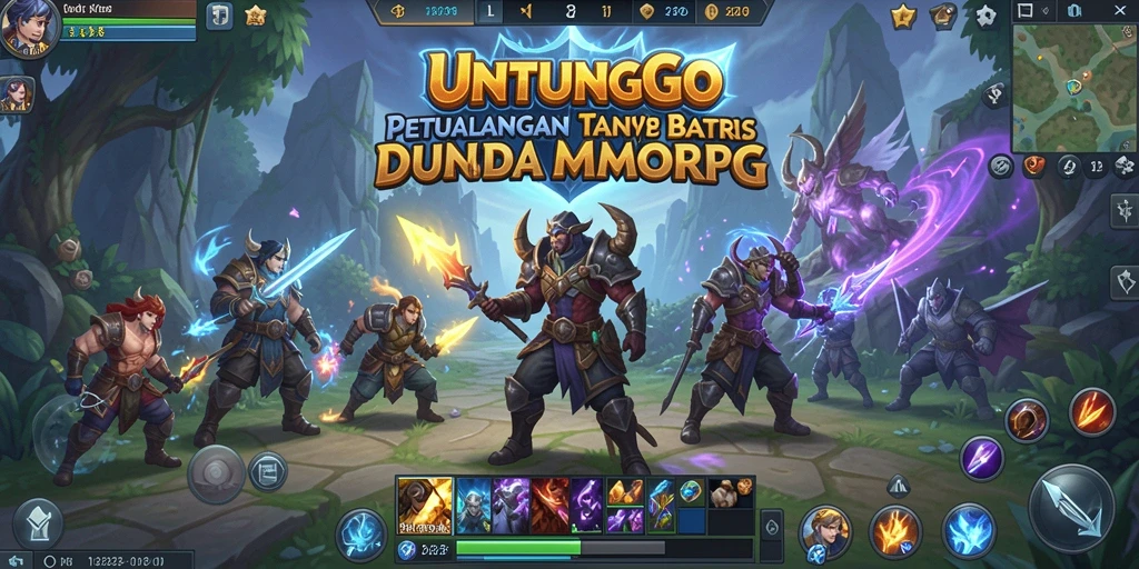 Tampilan gameplay seru dengan pertarungan epik di UNTUNGGO.