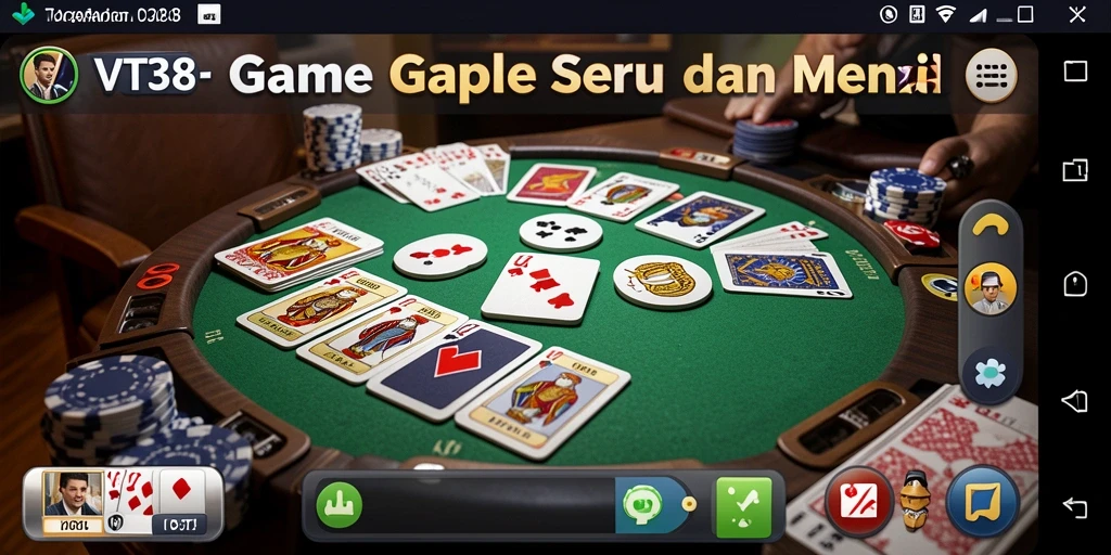 Tampilan gameplay seru dari VT38 dengan pemain bersaing di Gaple.