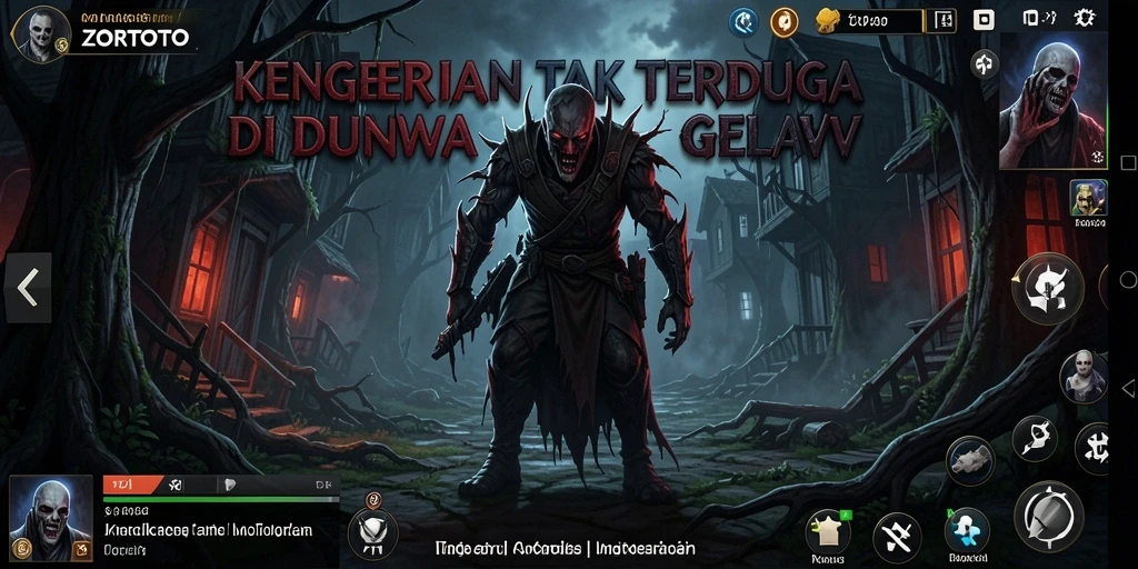 Screenshot ZORTOTO menampilkan atmosfer horor yang mencekam.